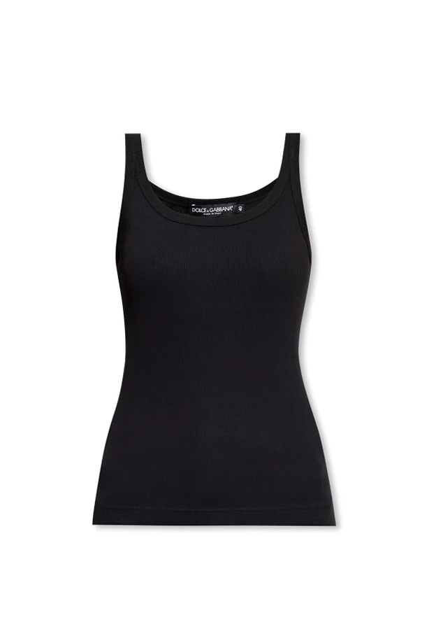 SCHWARZ Geripptes Top