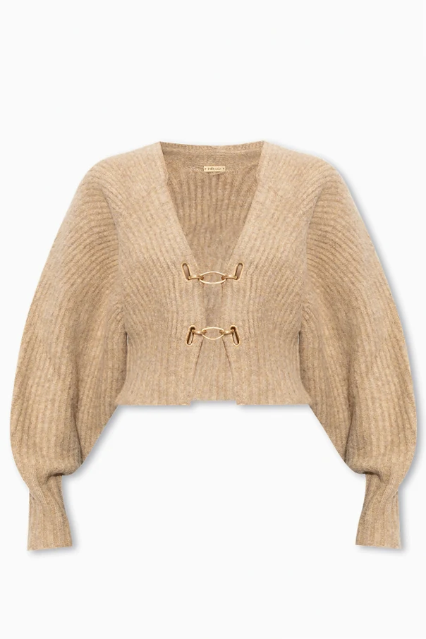 beżowy Prążkowany kardigan ‘Casella’