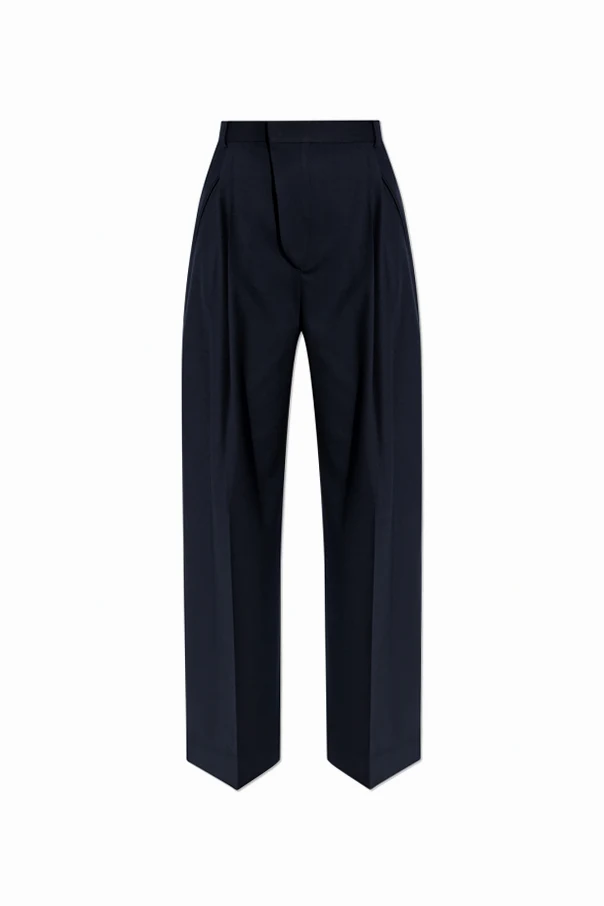 MARINEBLAU Pleat-front trousers