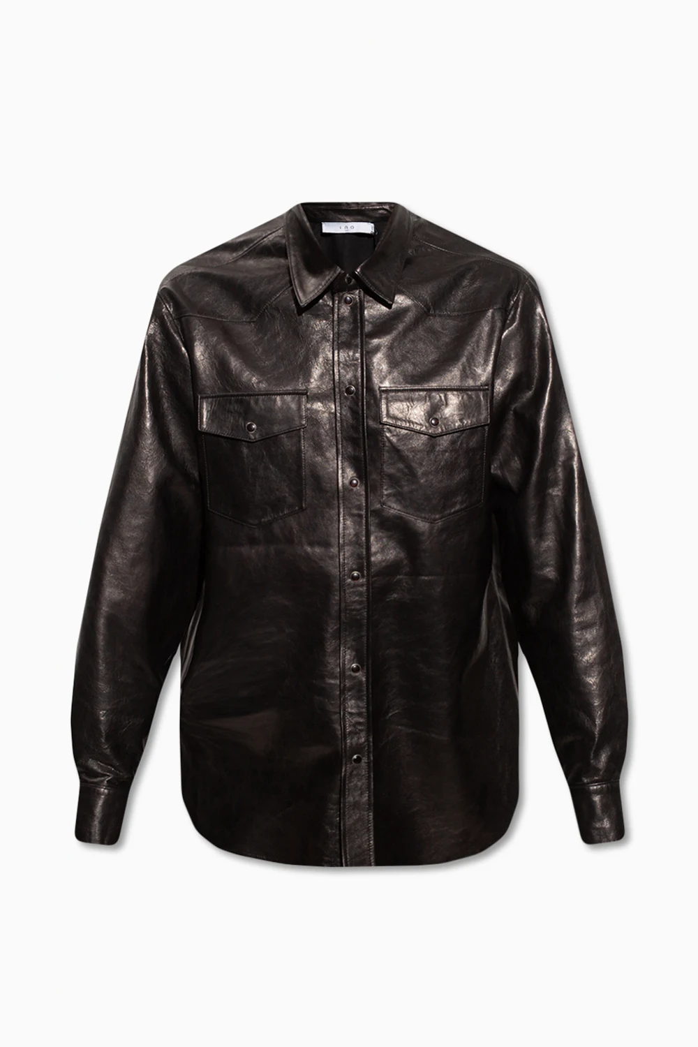 BLACK ‘Ollie’ leather shirt