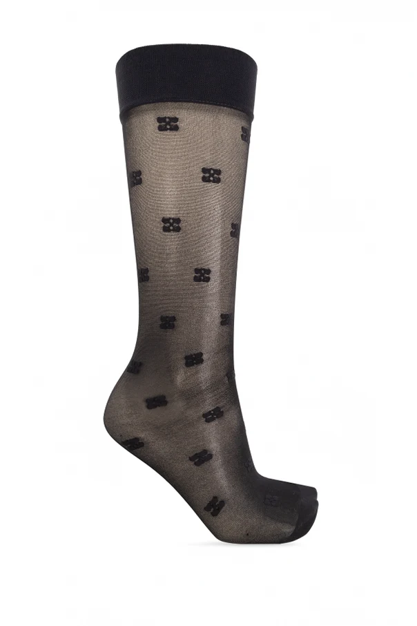 SCHWARZ Monogrammed knee-high socks