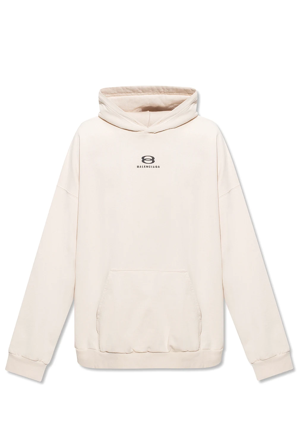 cream Hoodie with logo