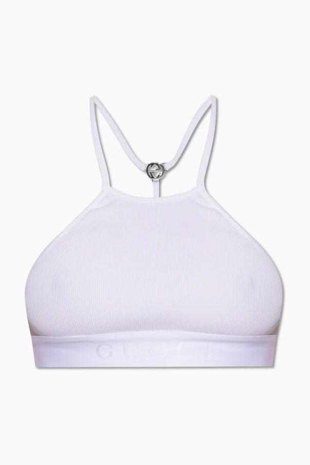 BIAŁY  Krótki top na ramiączkach