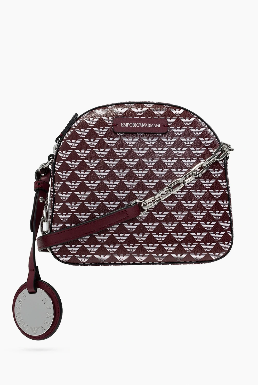 BURGUNDY Branded shoulder bag