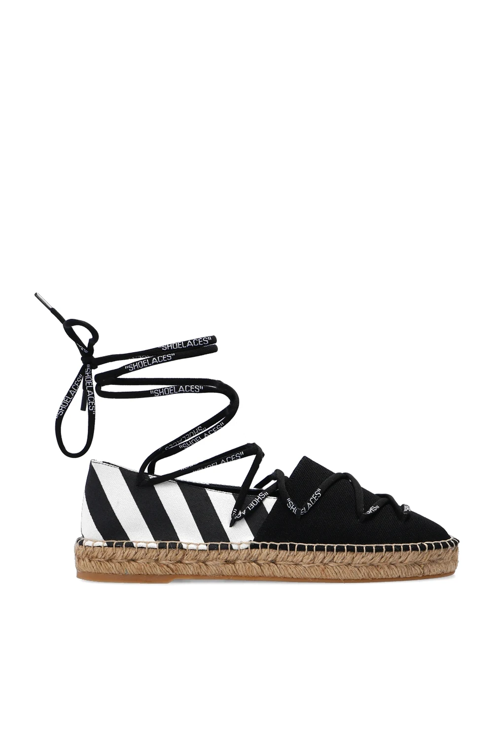 BLACK Tie-up espadrilles