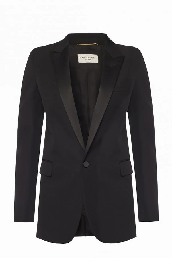 BLACK Wool blazer with peak lapels