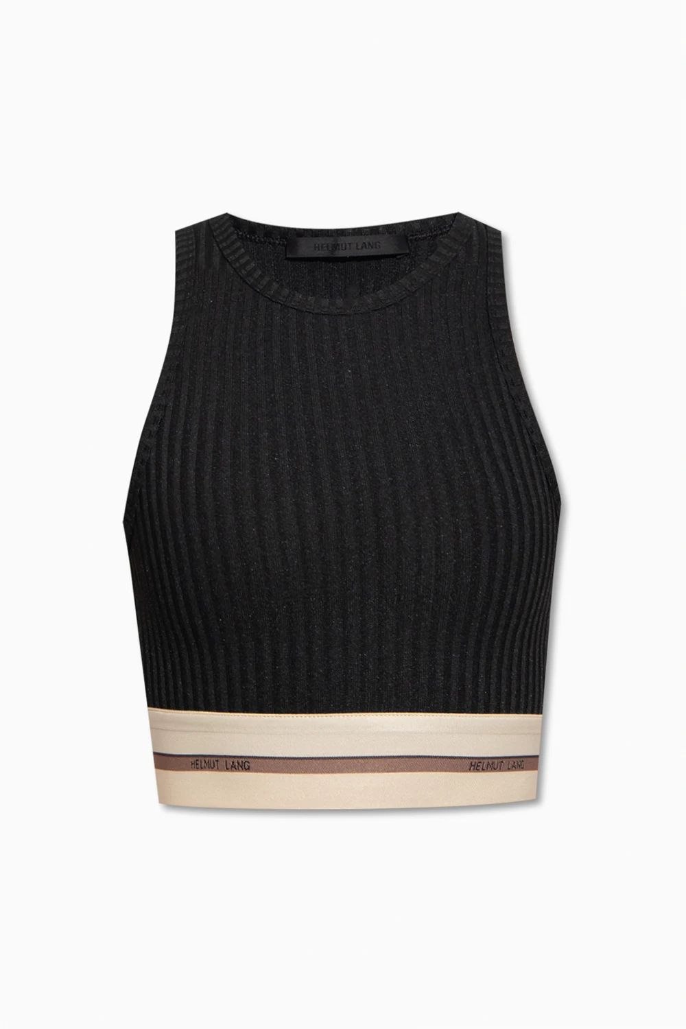 Cropped rib-knit top