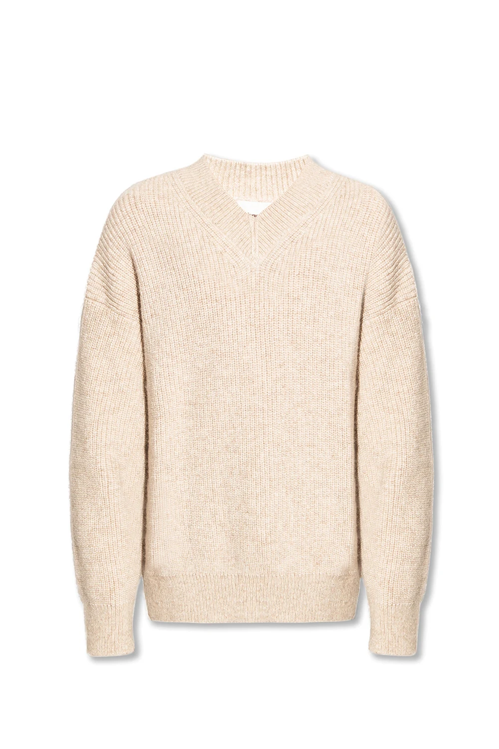 cream V-neck sweater