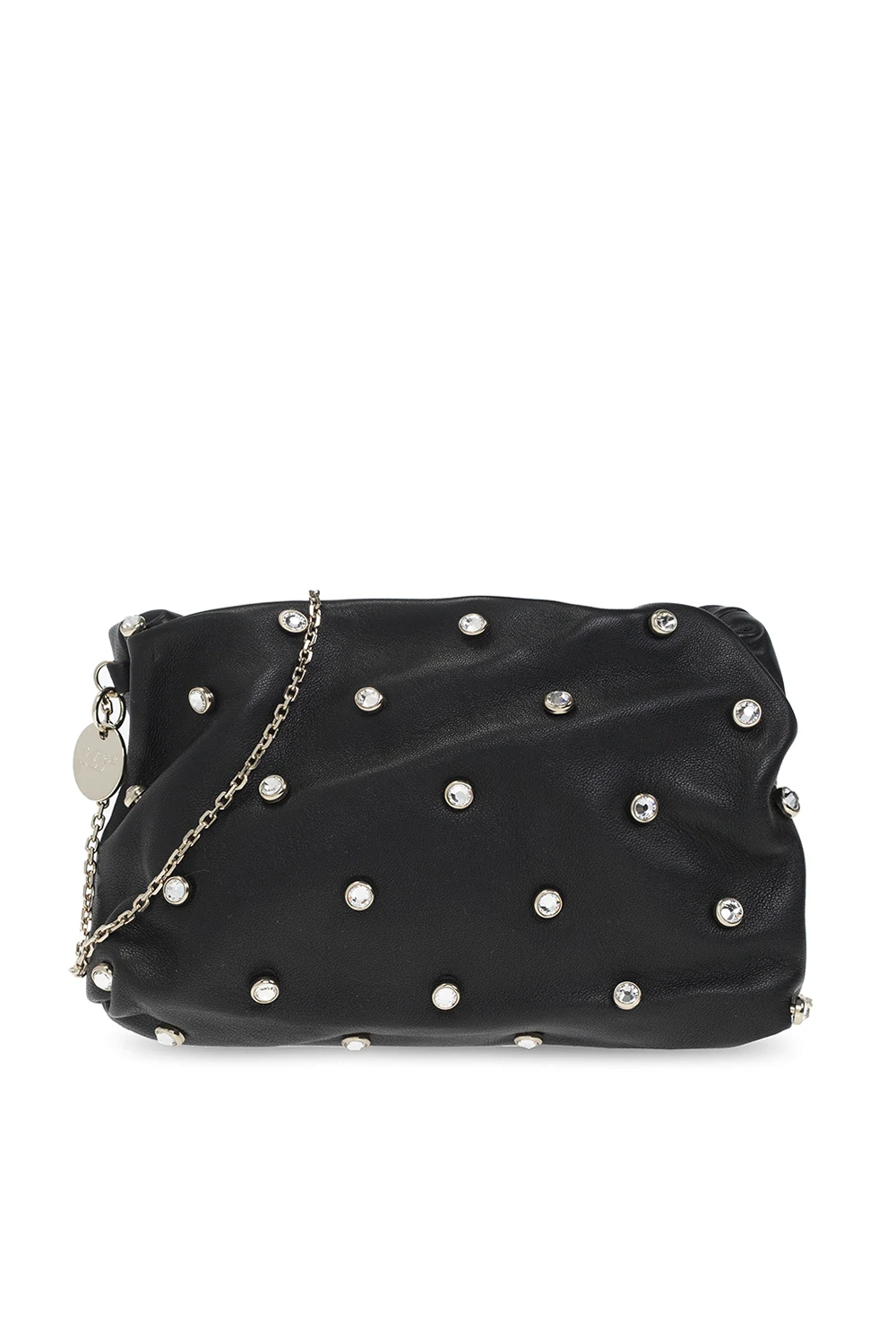 BLACK Shoulder bag with shiny inserts