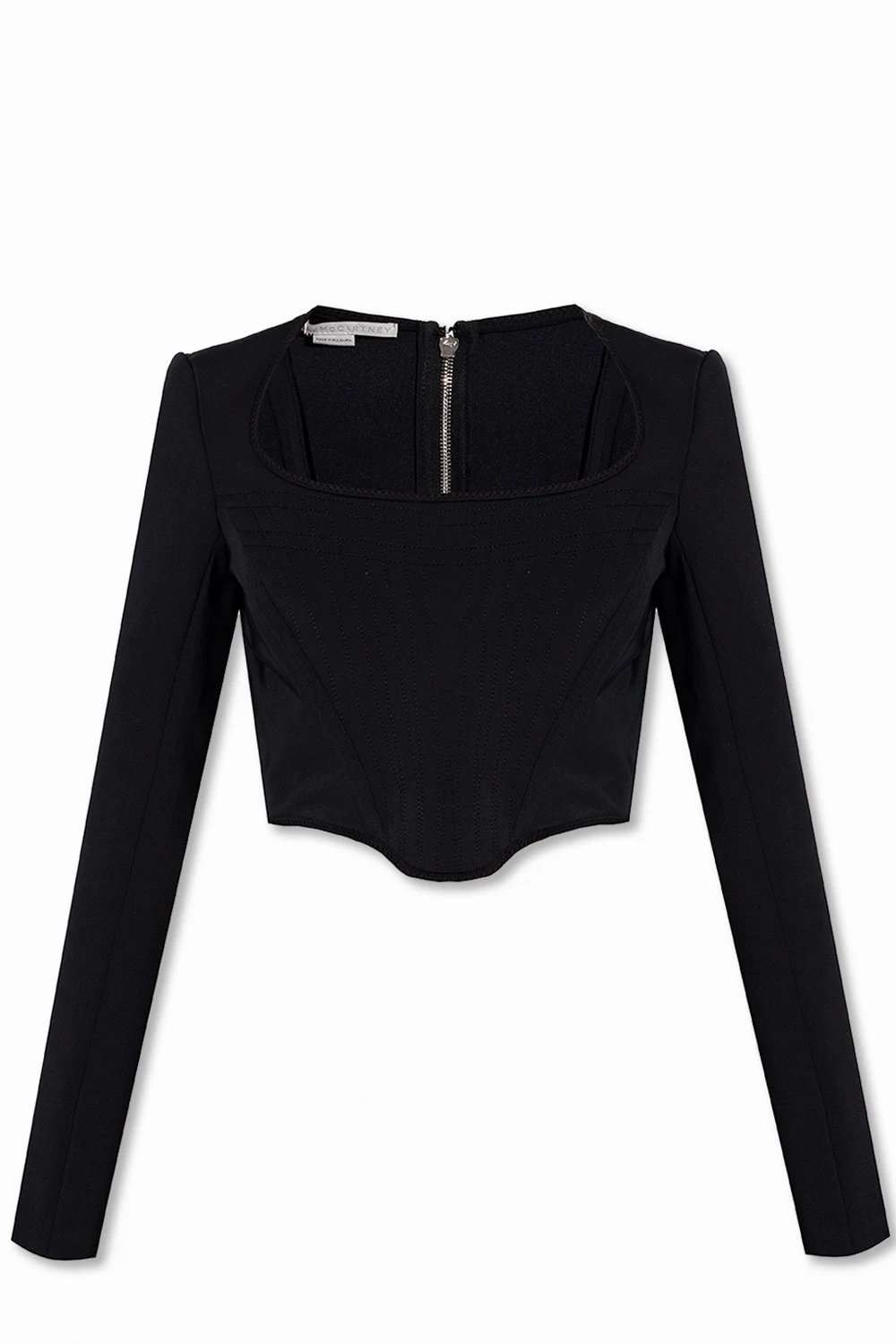 BLACK Long-sleeved corset top