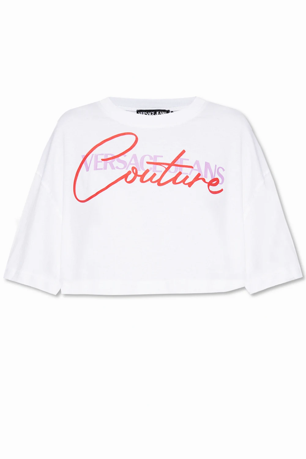 WHITE Cropped T-shirt with logo