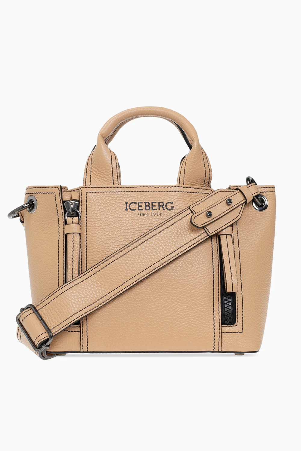 beige Leather shoulder bag