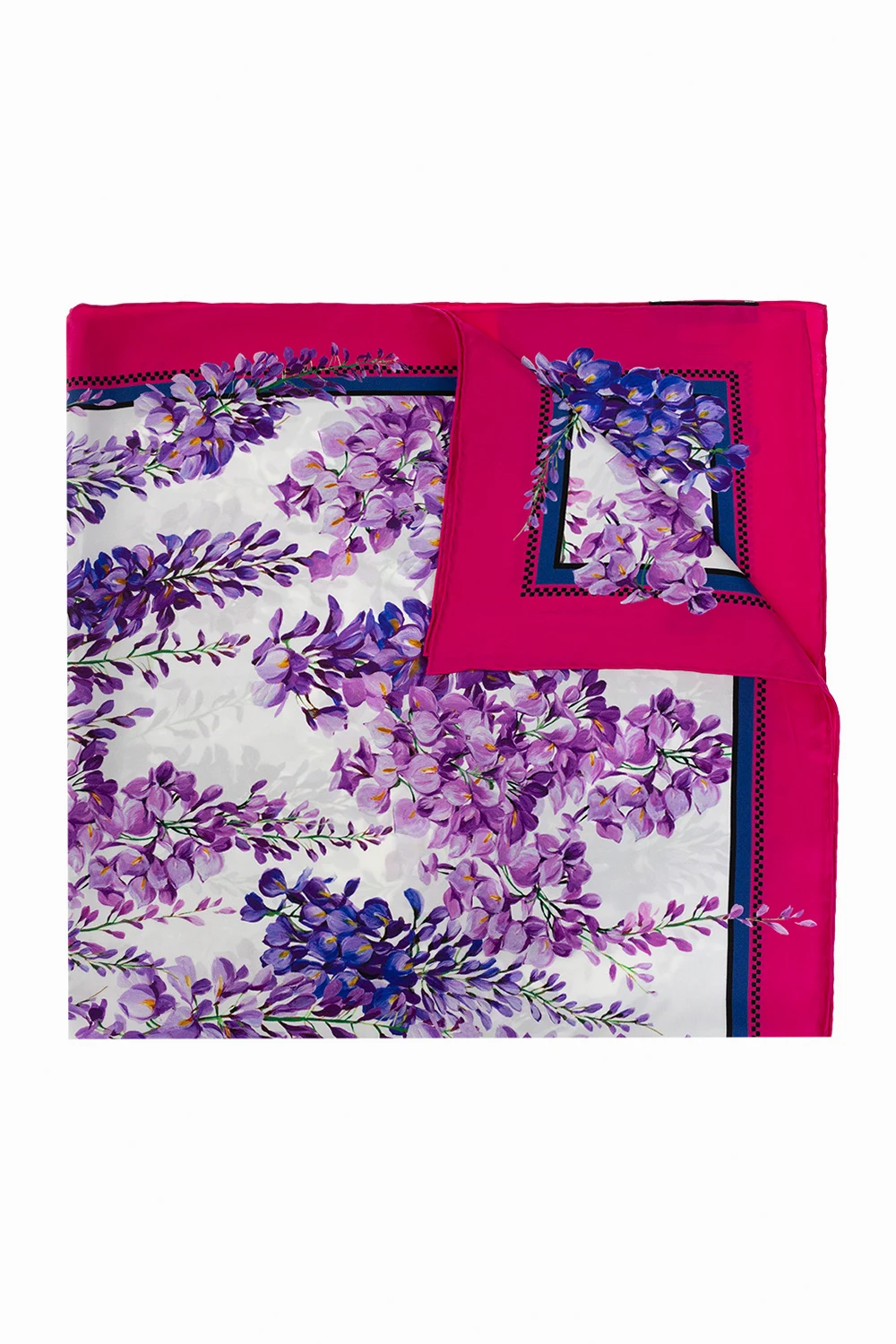 PURPLE Silk shawl with floral motif