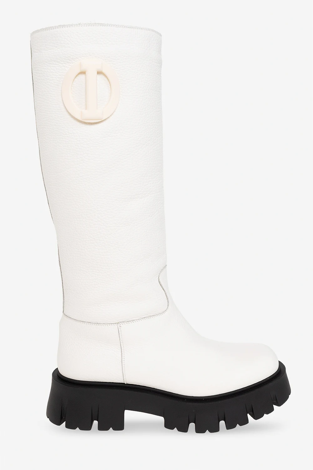 WHITE Leather boots