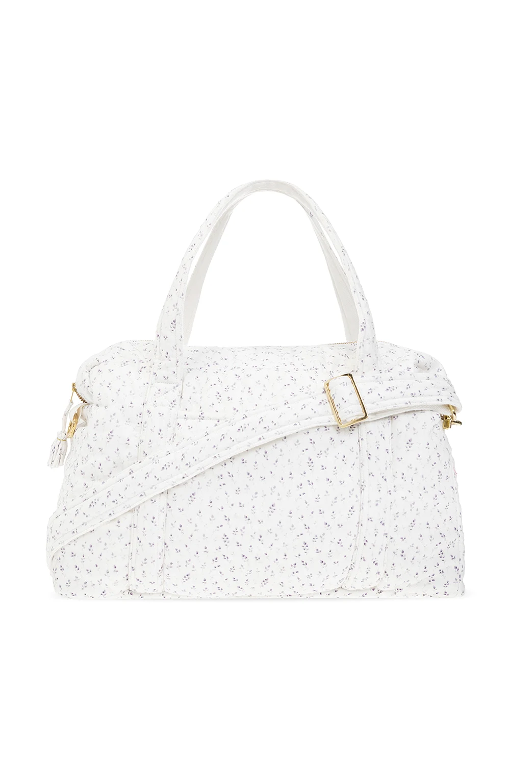 WHITE Shoulder bag with floral motif