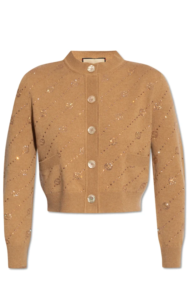 beżowy Kardigan z monogramem