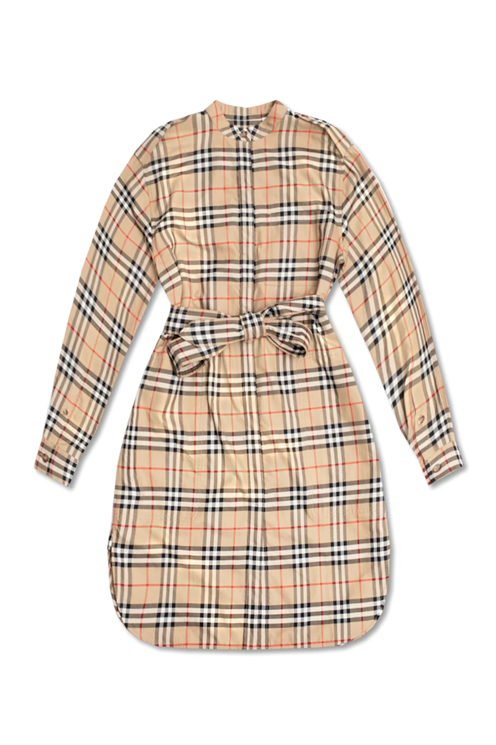 beige ‘Aurelia’ dress with standing collar