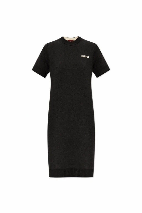 SCHWARZ Kleid mit Logo