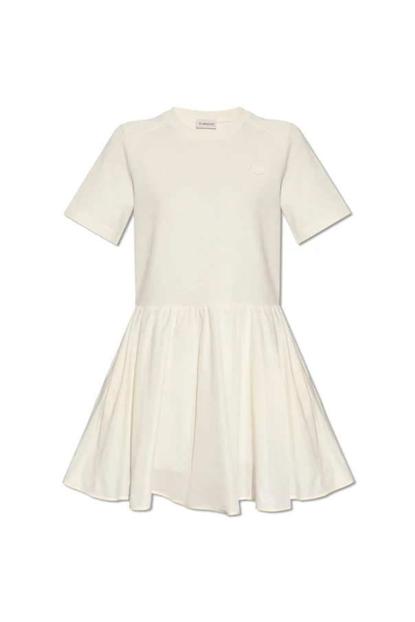 CREME Kleid mit kurzen Ärmeln