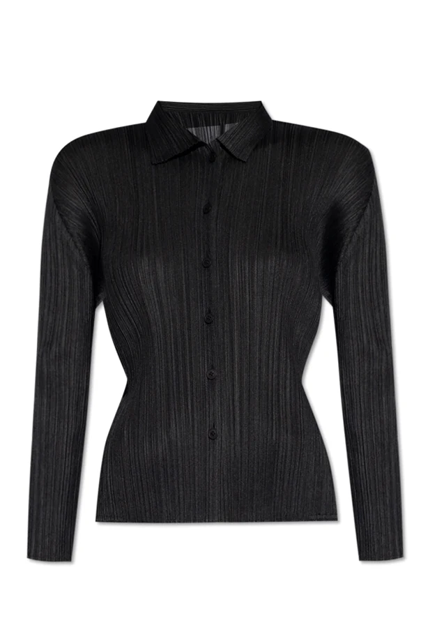 SCHWARZ Plissiertes Hemd