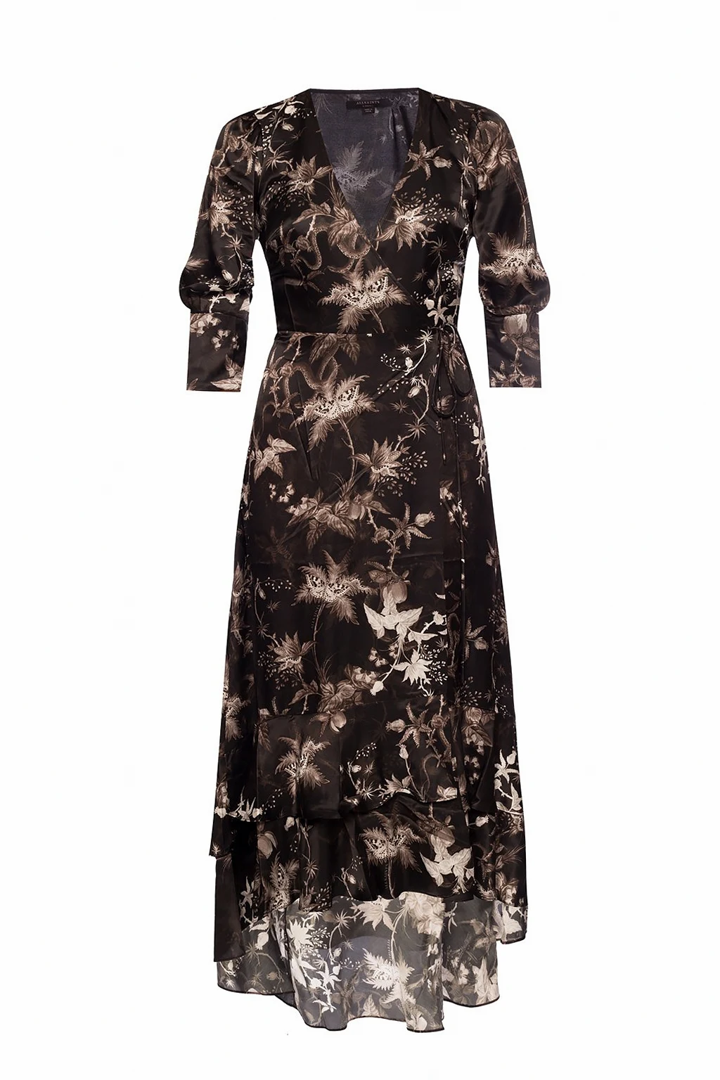 BLACK ‘Tage’ dress with tie fastening