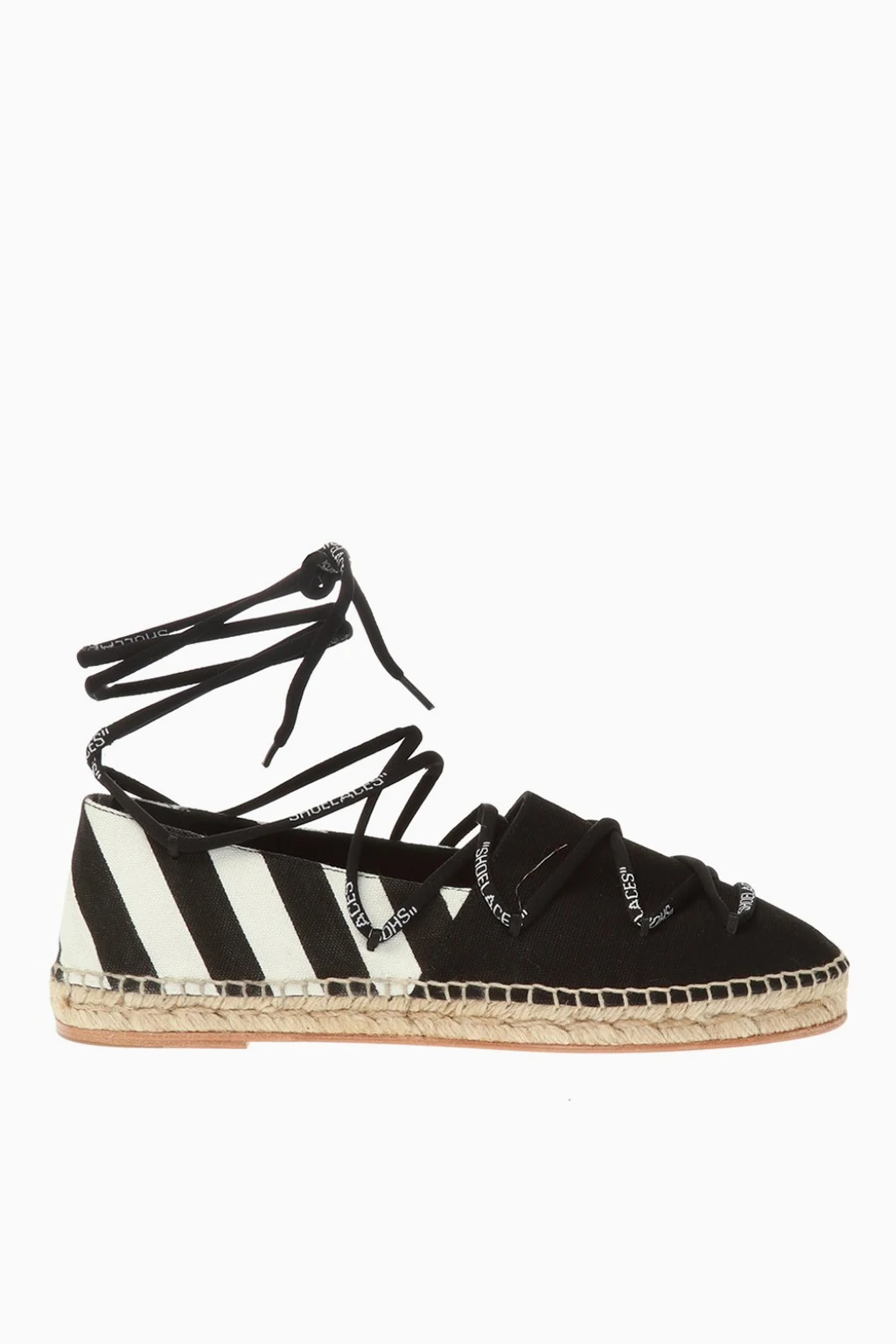 BLACK Lace-up espadrilles
