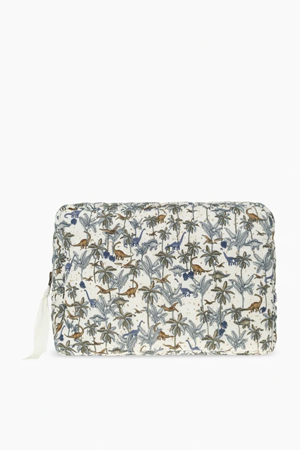 cream Wash bag with dinosaurs