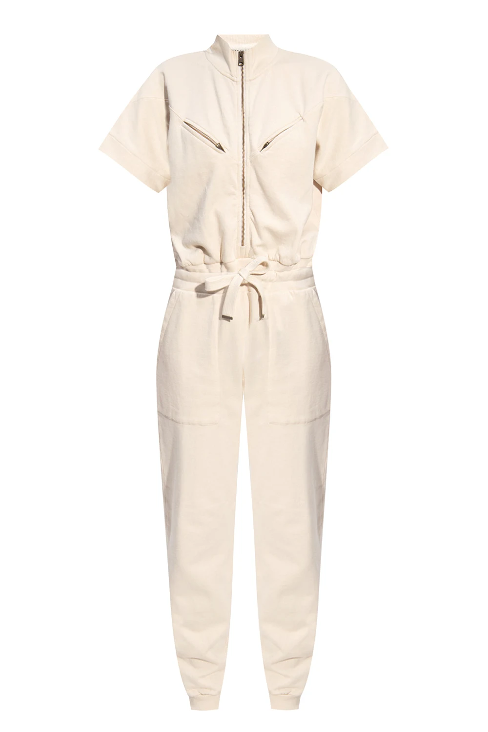 cream 'Kayla' short-sleeved jumpsuit
