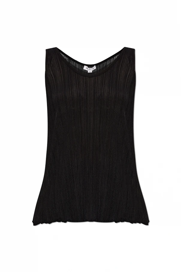 SCHWARZ Gestreiftes Top