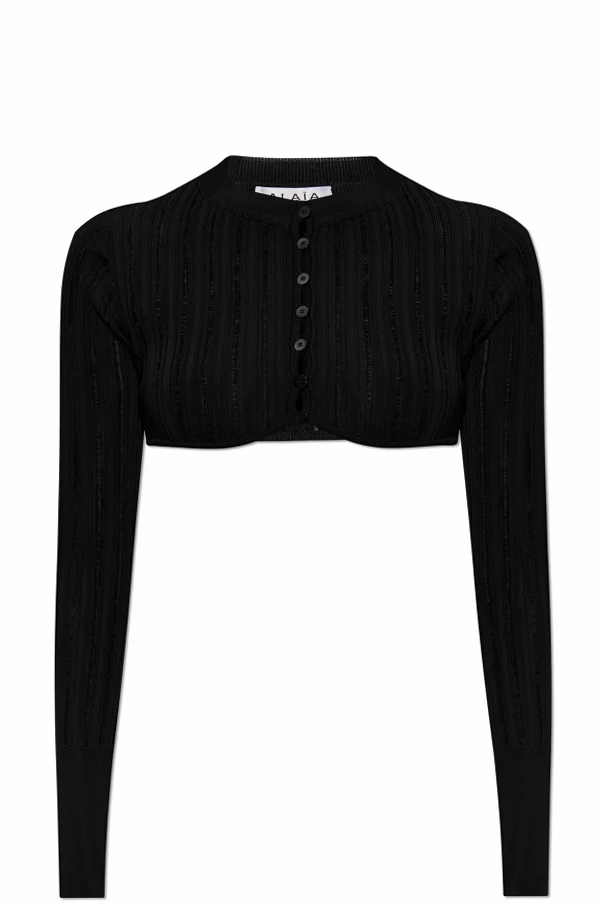 CZARNY Krótki kardigan