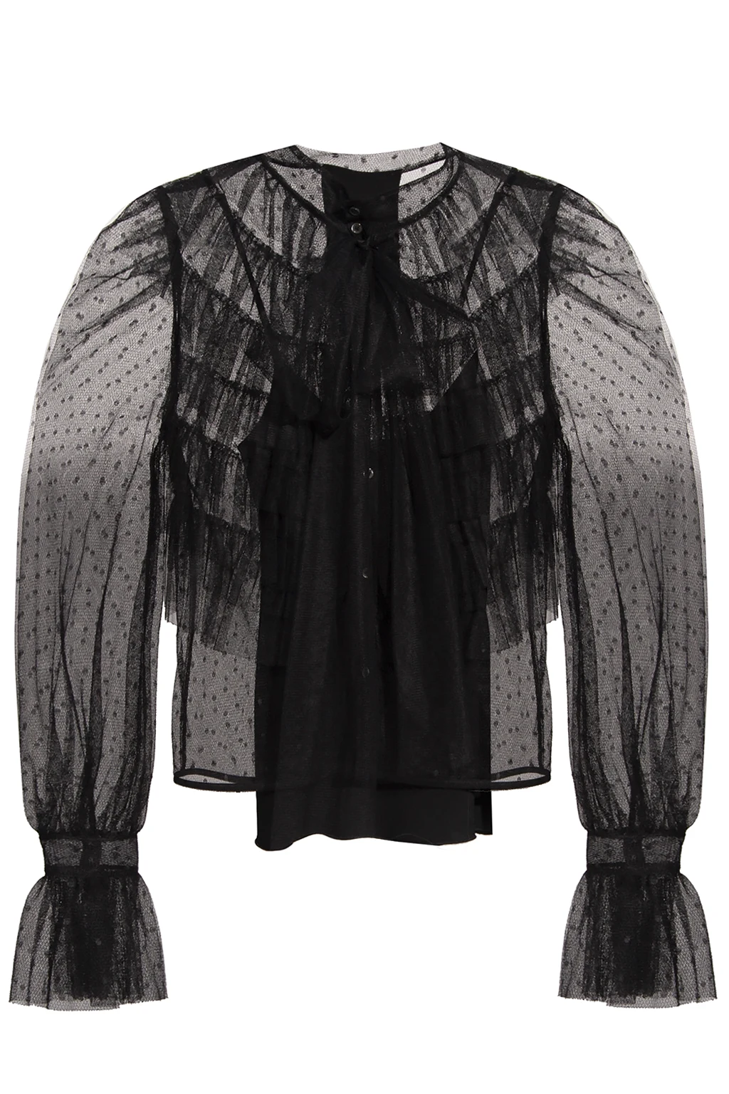 BLACK Shirt with tie closure