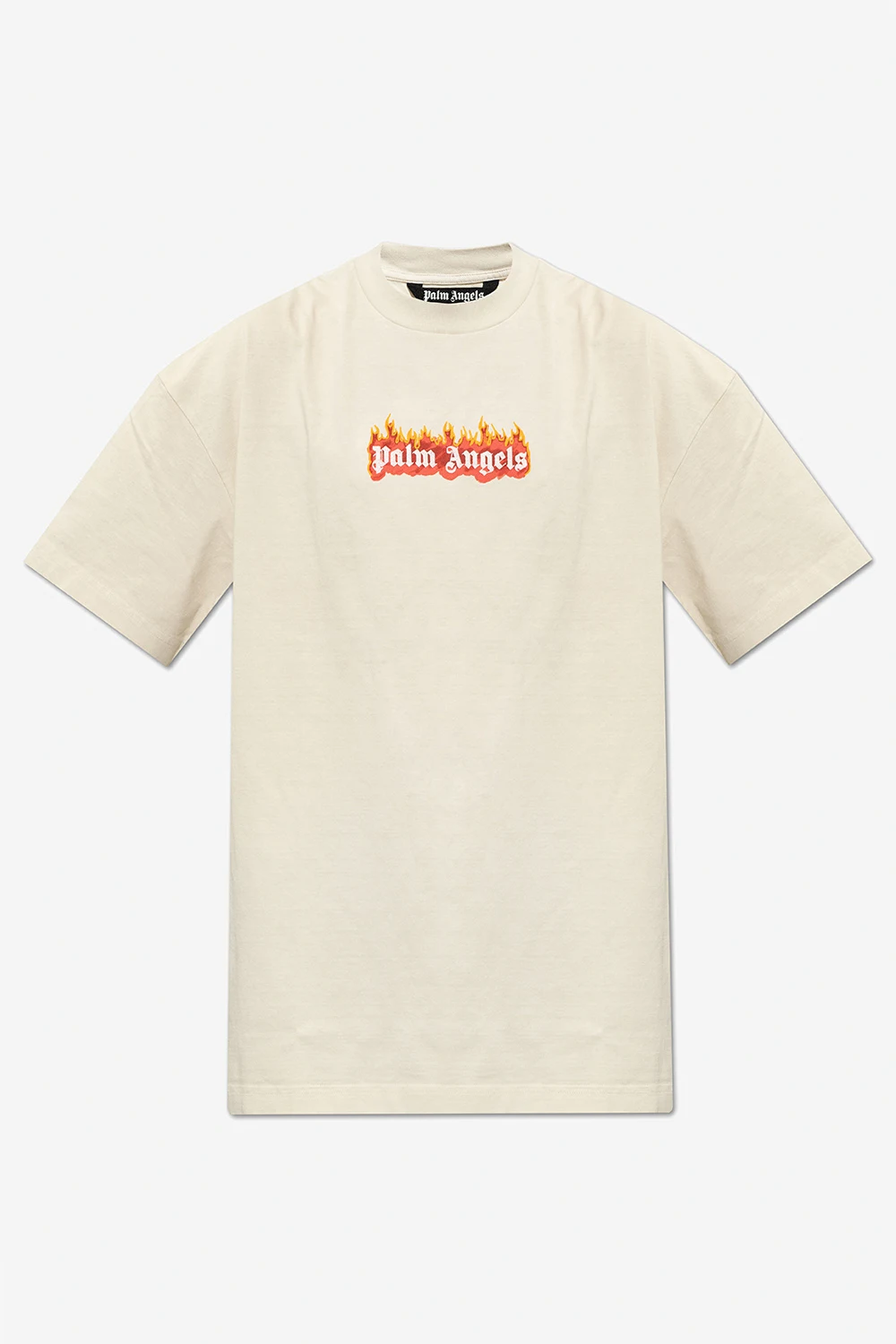 cream T-shirt with logo