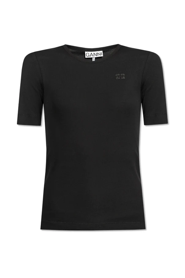 SCHWARZ Gestreiftes T-Shirt