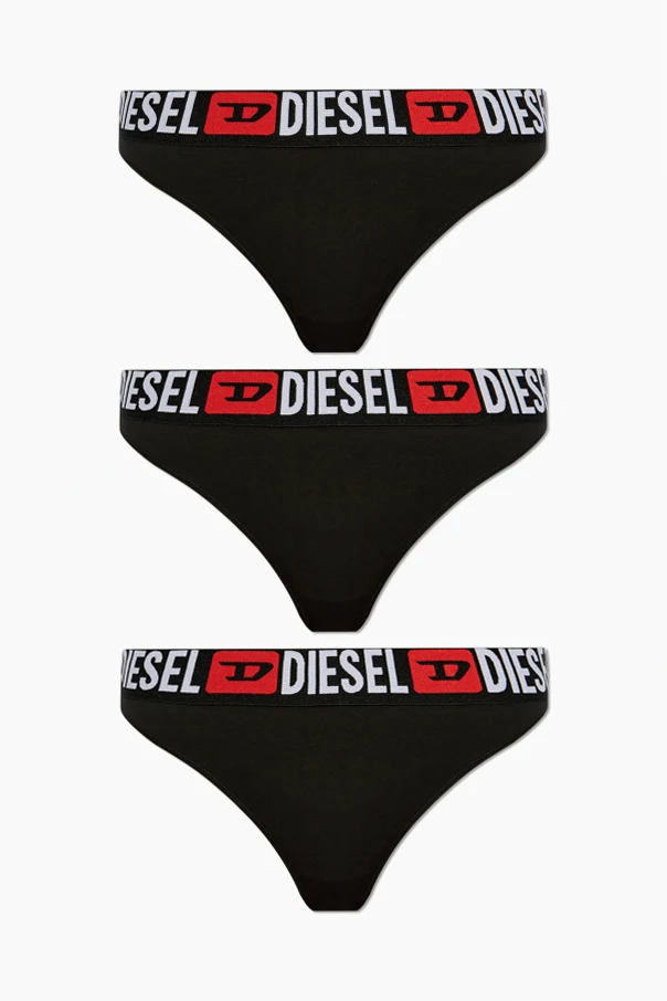 CZARNY Trójpak stringów `UFST-STARS-THREEPACK`