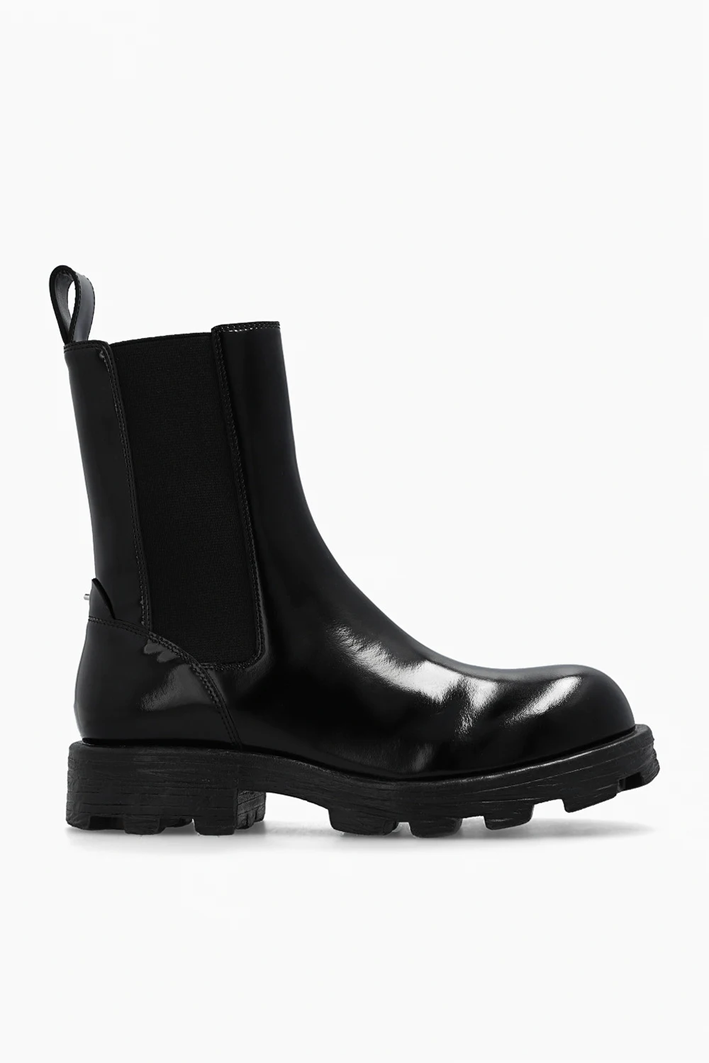 BLACK ‘D-HAMMER’ leather ankle boots