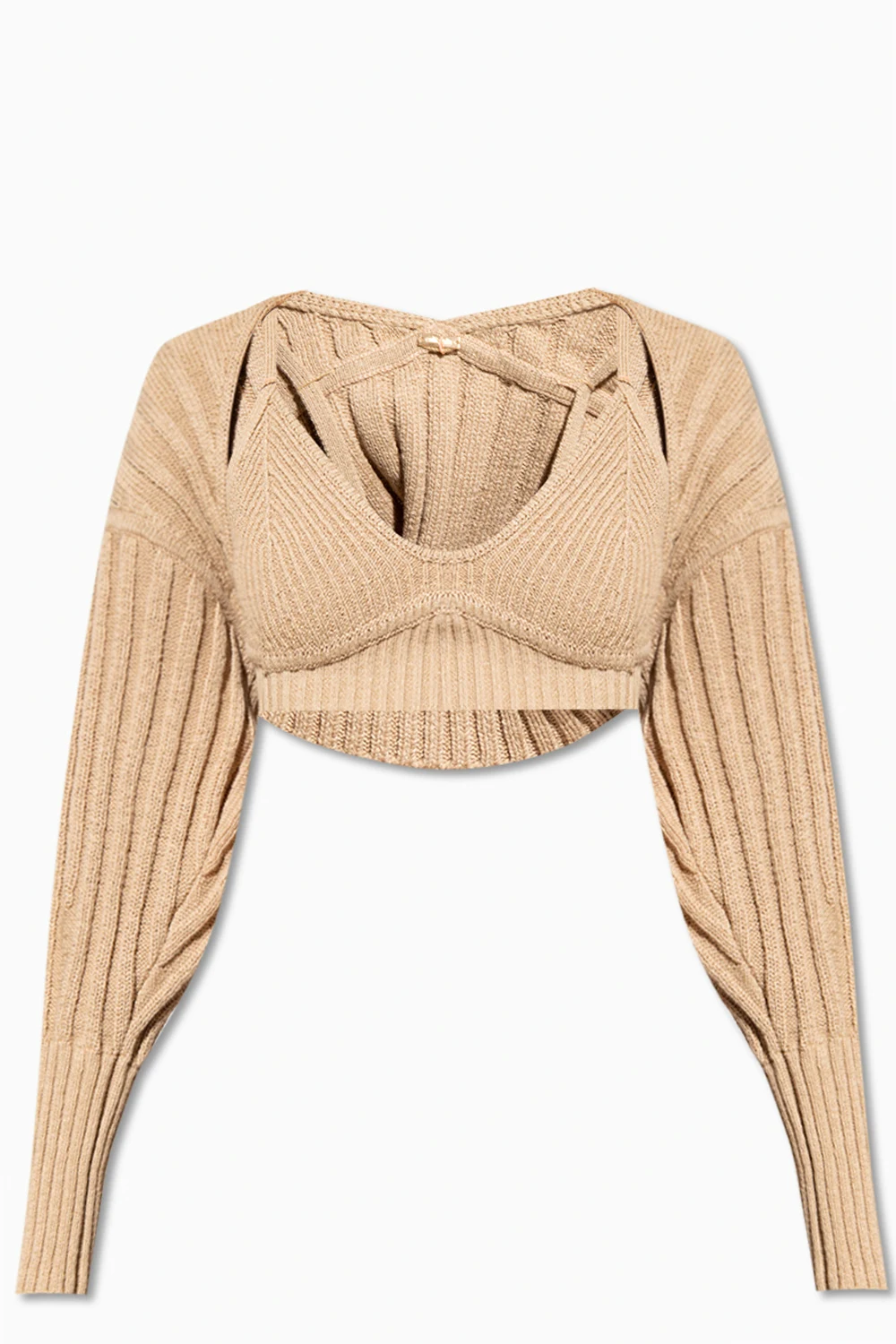 beige ‘Rosie’ top & cardigan set