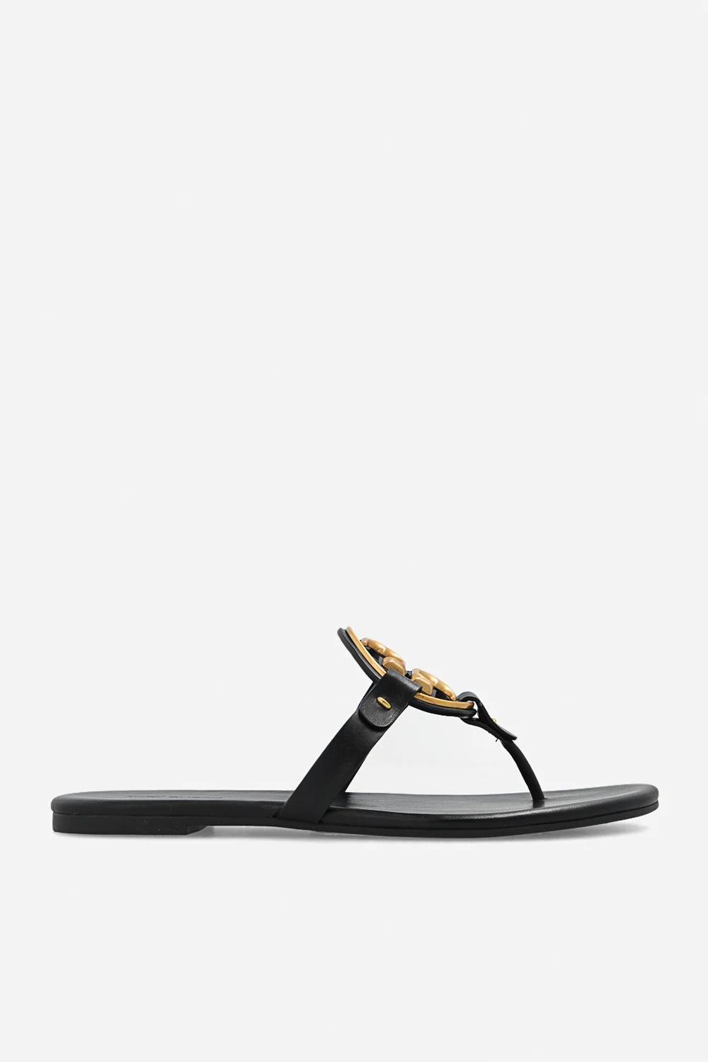BLACK ‘Miller’ leather slides with logo