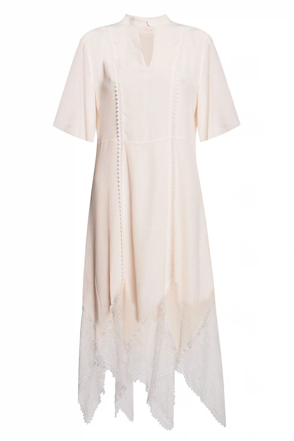 Dress with lace trim