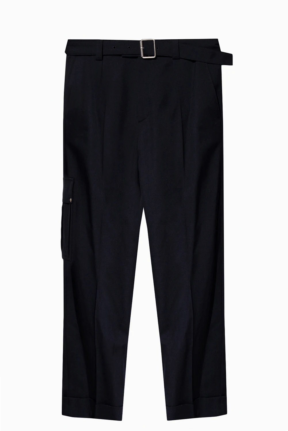 NAVY BLUE Pleat-front trousers