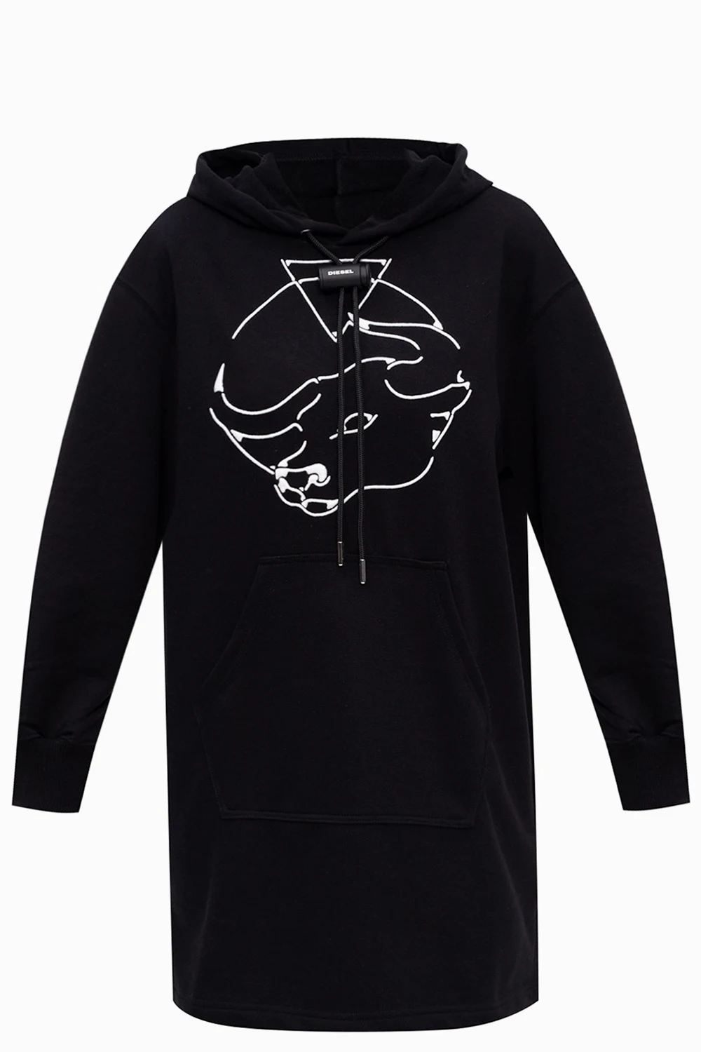 BLACK Asymmetric hoodie dress