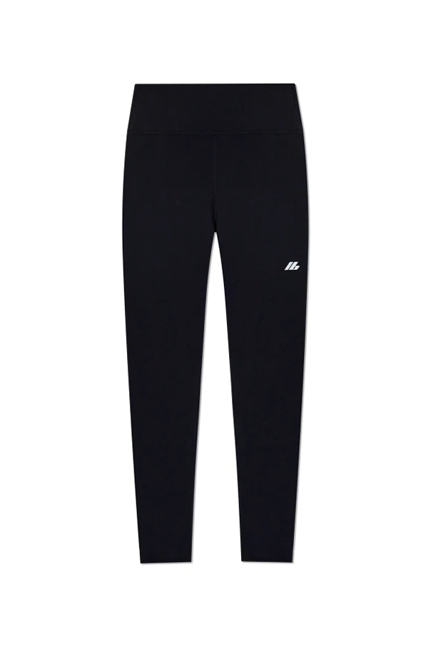 SCHWARZ Sportleggings mit Logo