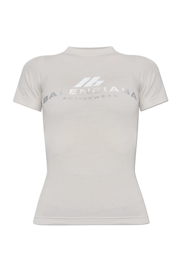 SZARY T-shirt sportowy z logo