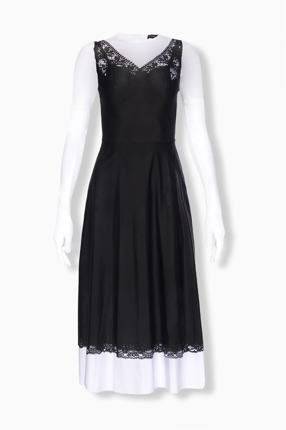 Dress with trompe l'oeil effect