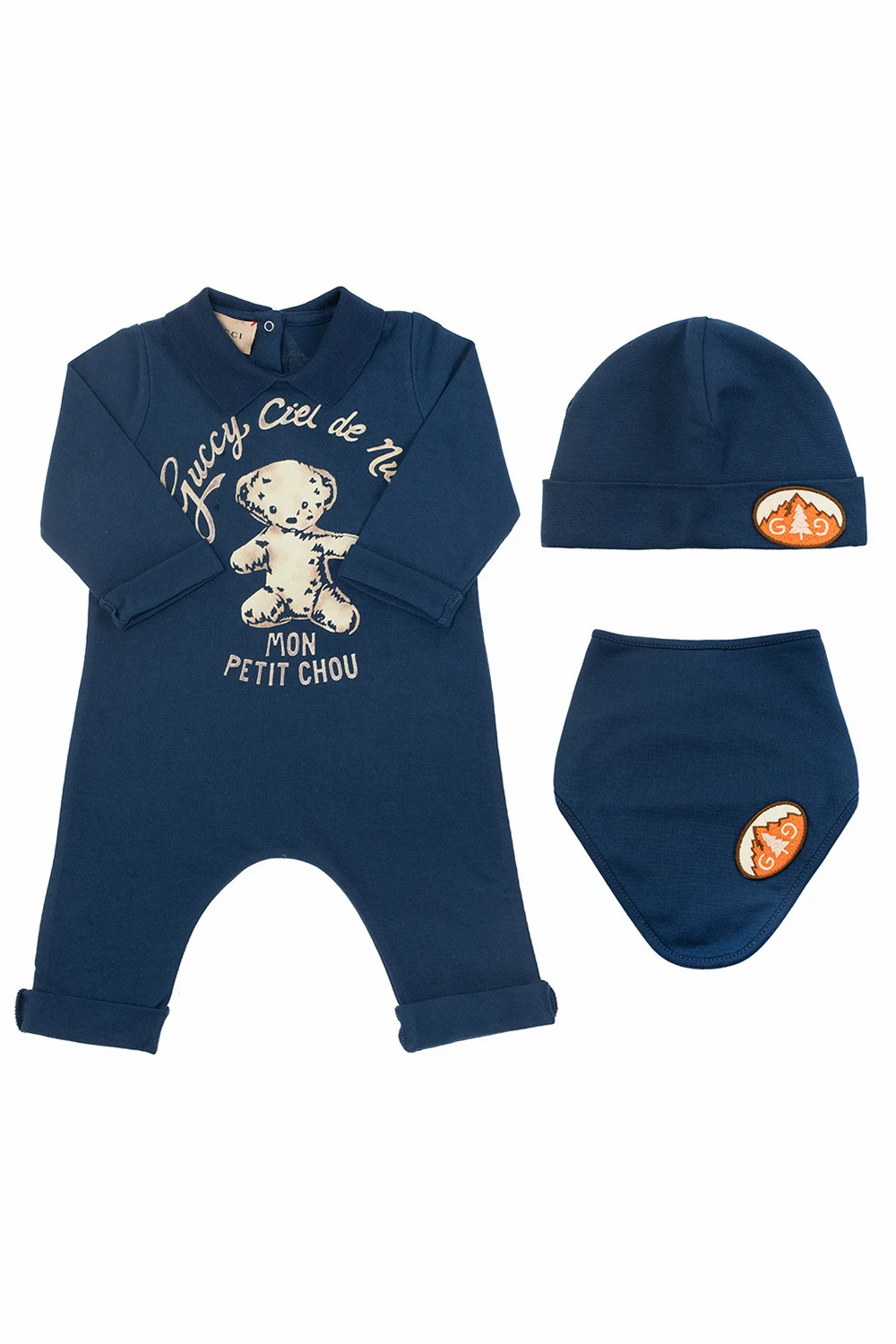 NAVY BLUE Baby set with logo