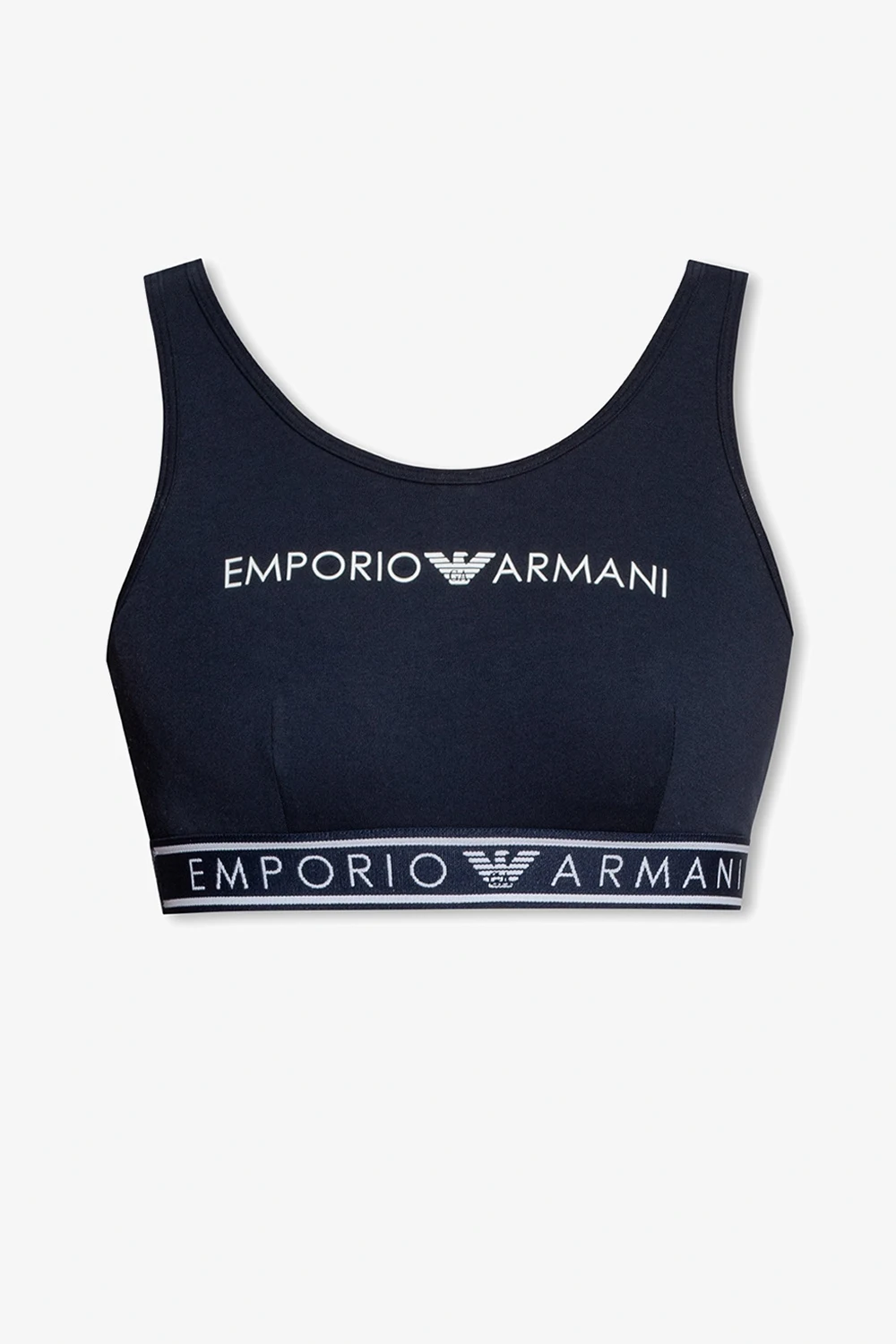 NAVY BLUE Cotton bra with logo