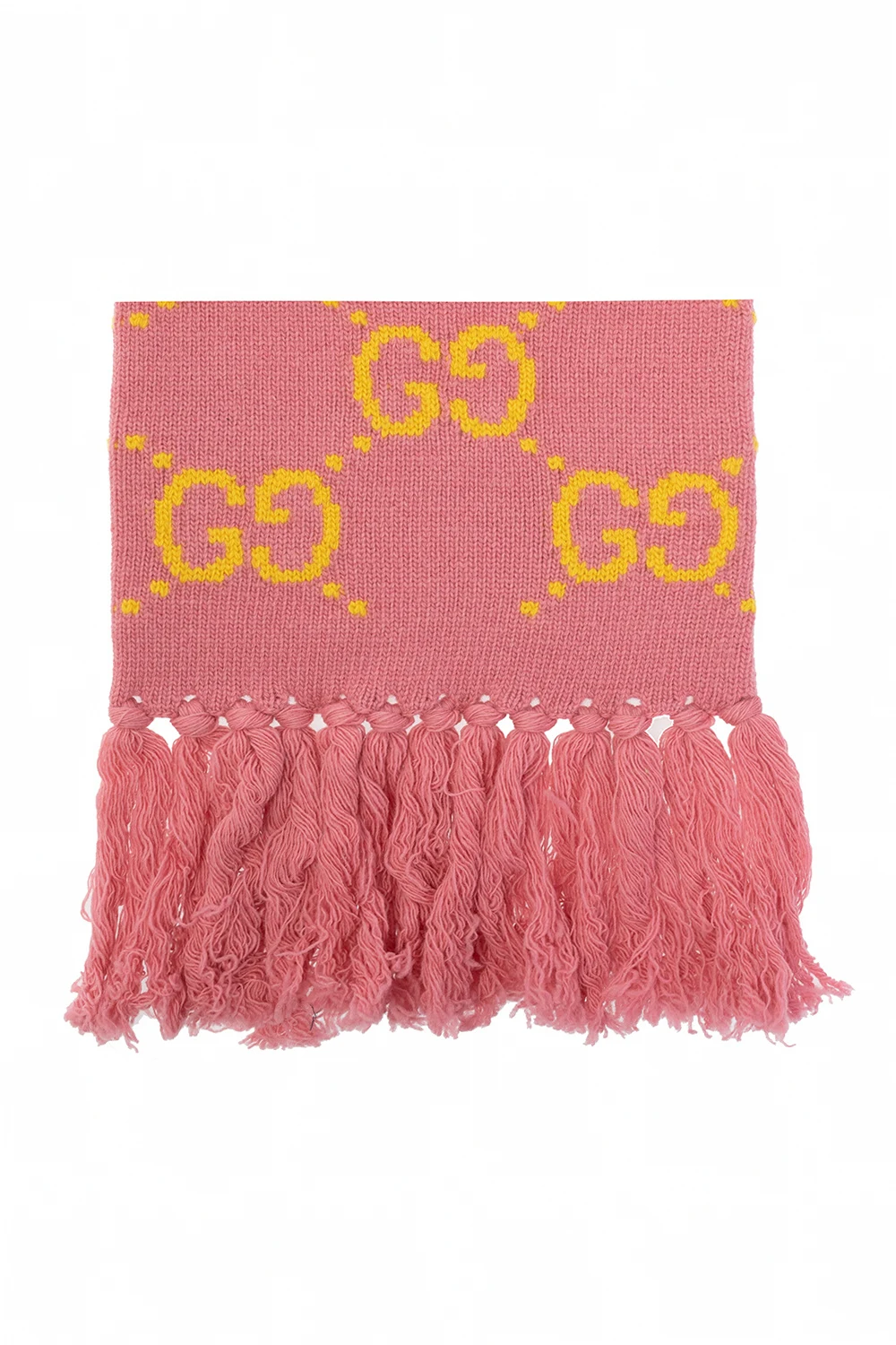 PINK Wool scarf with logo