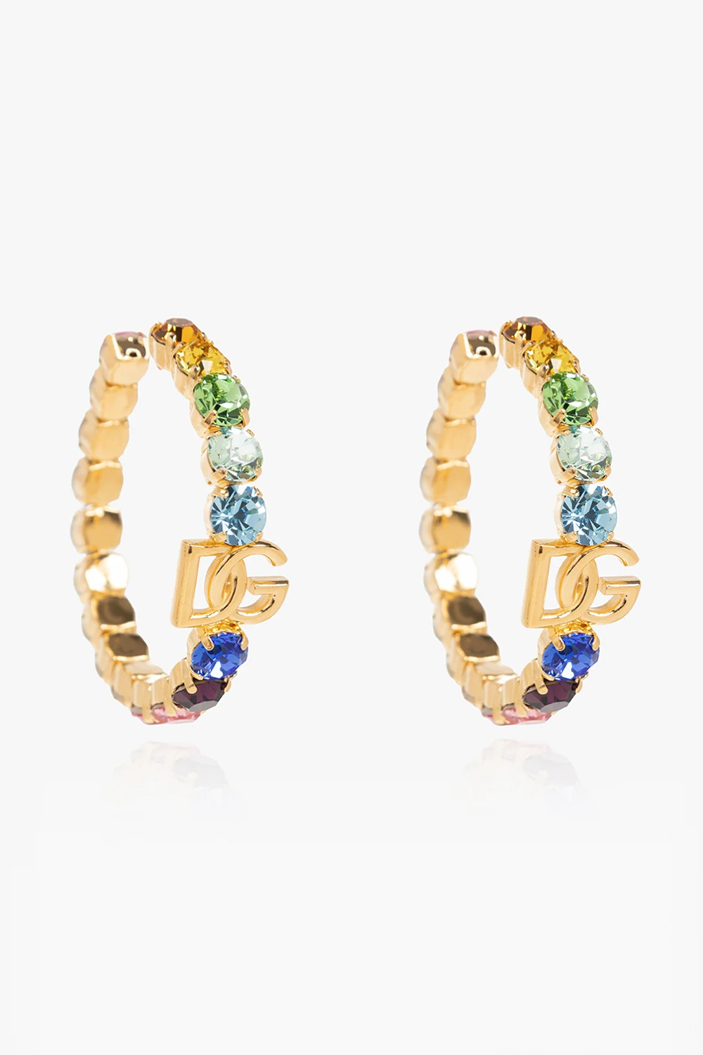 Hoop earrings with logo