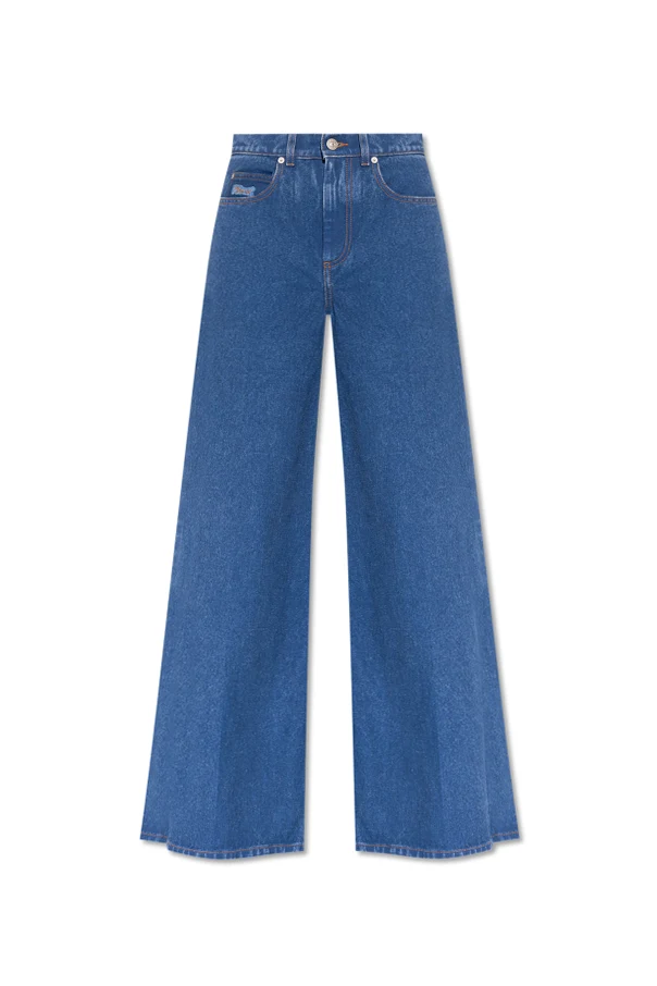 NIEBIESKI Jeansy z nogawkami o szerokim kroju