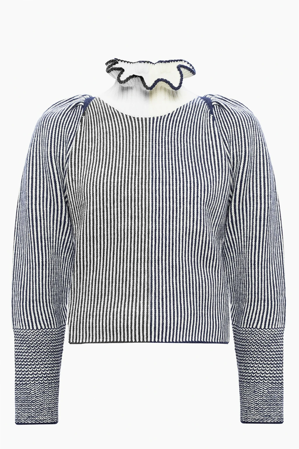 Turtleneck sweater with puff sleeves
