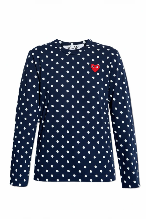 MARINEBLAU Oberteil mit Tupfenmuster